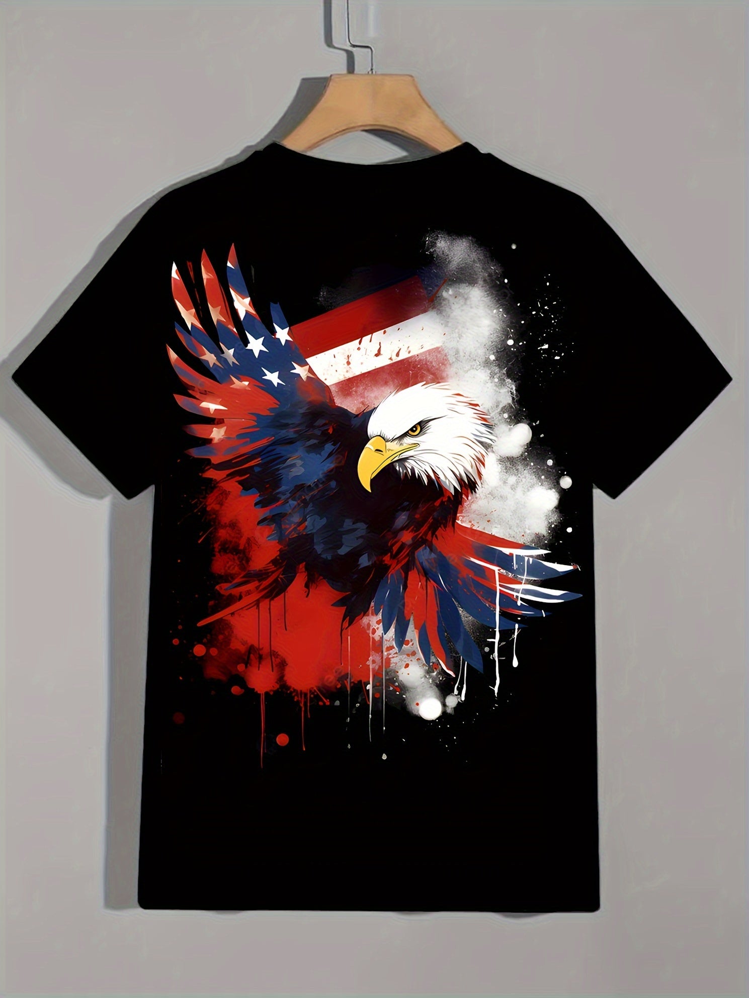 Eagle Print Men's Graphic T-shirt for Summer
