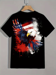 Eagle Print Men's Graphic T-shirt for Summer
