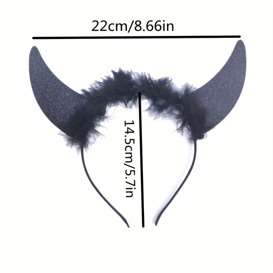 Halloween Devil Costume Hair Hoop Devil Horns Headband Decoration Props