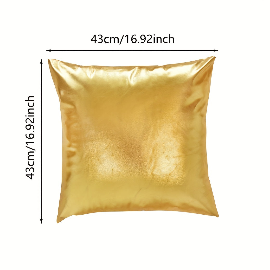 1pc Golden Leather Throw Pillow Covers