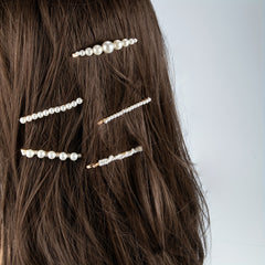 5pcs Faux Pearl Hairpin Alloy Hairpin Style Hair Clip For Side Hair