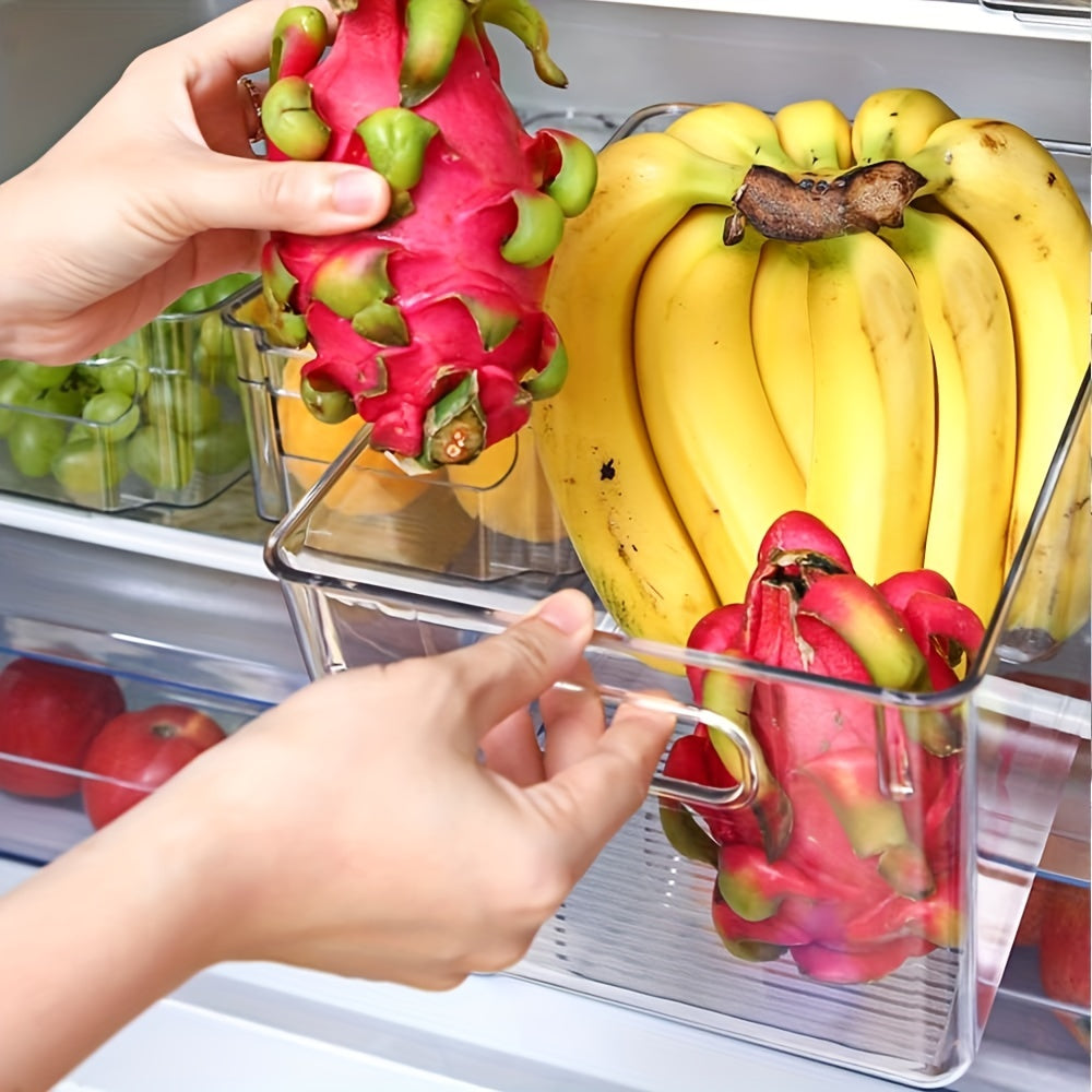 Clear Plastic Pantry Organizer Bins With Handle for Food Storage