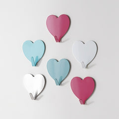 Strong Heart Shaped Adhesive Hangers Wall Hooks