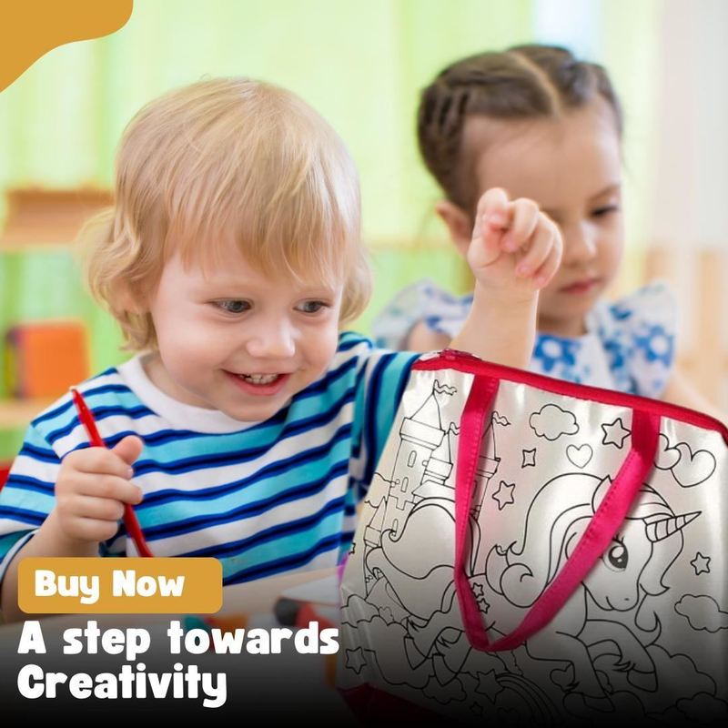 Unicorn Bag with 6 Coloring Pens