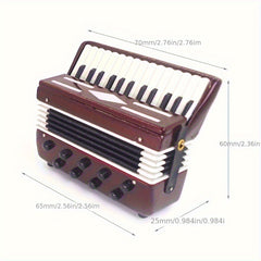 Dollhouse Accordion with Pink and Keys Realistic Music Instrument Decoration