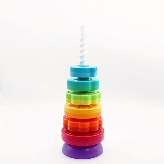 Baby Spinning Stacking Toy Rainbow Spin Tower Educational Toy