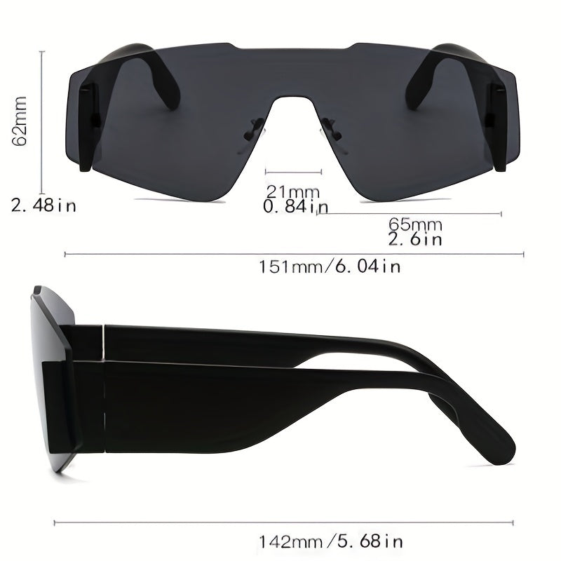 Y2K Rimless Sunglasses UV400 Sun Shades Outdoor Shield Sports