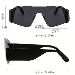 Y2K Rimless Sunglasses UV400 Sun Shades Outdoor Shield Sports