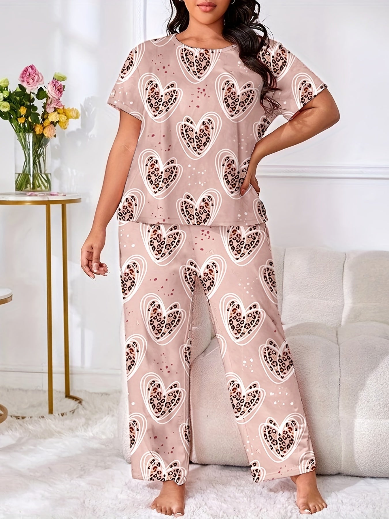  Colorful Dot & Butterfly Print Pajama Set
