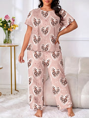  Colorful Dot & Butterfly Print Pajama Set