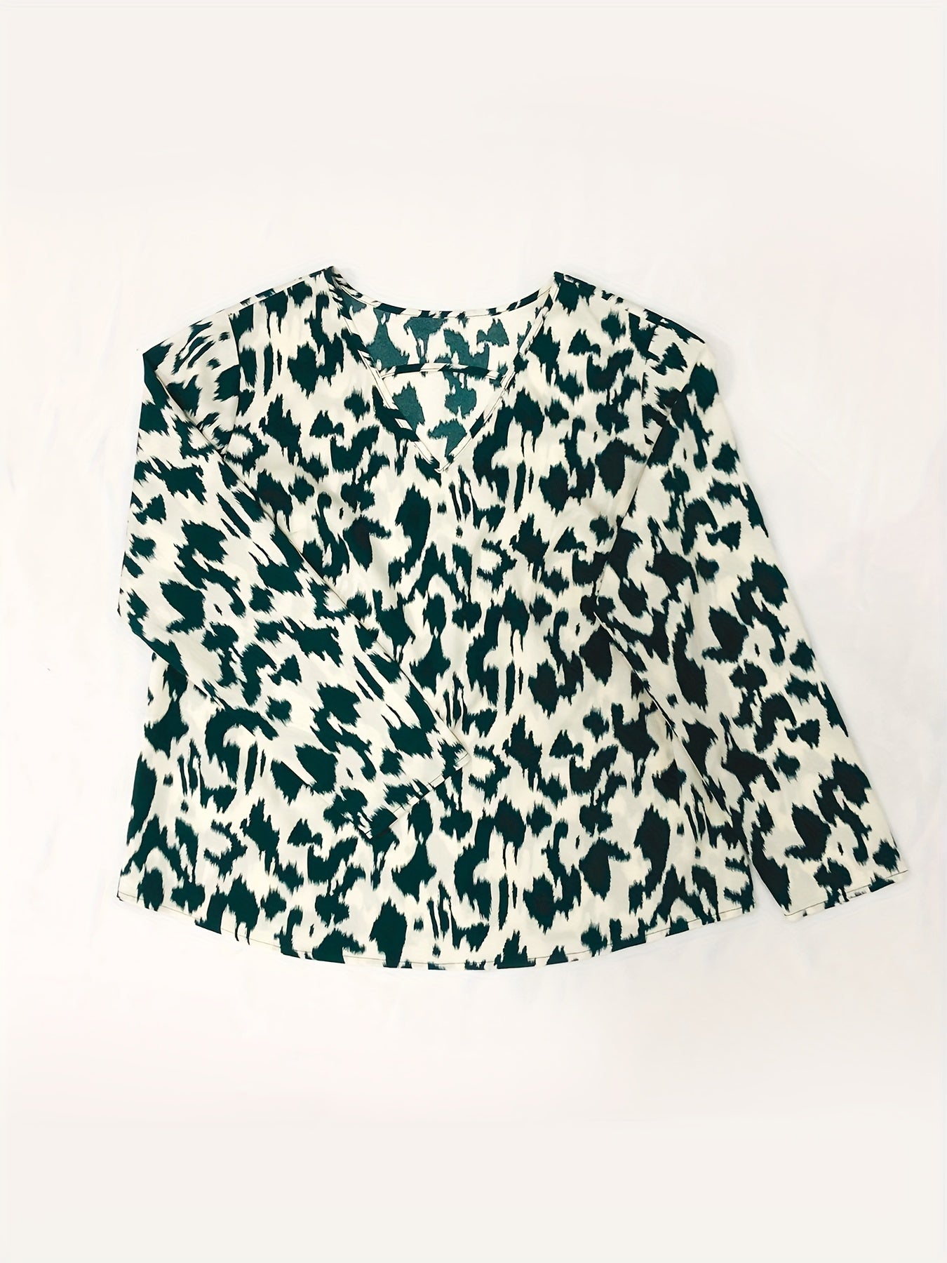  Leopard Print V Neck Cut Out Top