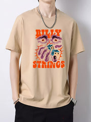 Men's Printed Slim Fit Short Sleeve T-shirt for Spring Summer