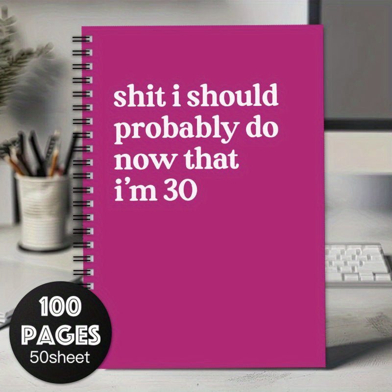 30th Birthday Notebook Scrapbook Turning Thirty Spiral Journal Mixed Paper