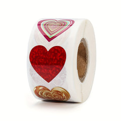 500pcs Red Heart Stickers Wedding Gift Packaging DIY Stickers