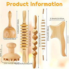 6pcs Wooden Massage Tools Set for Relaxation