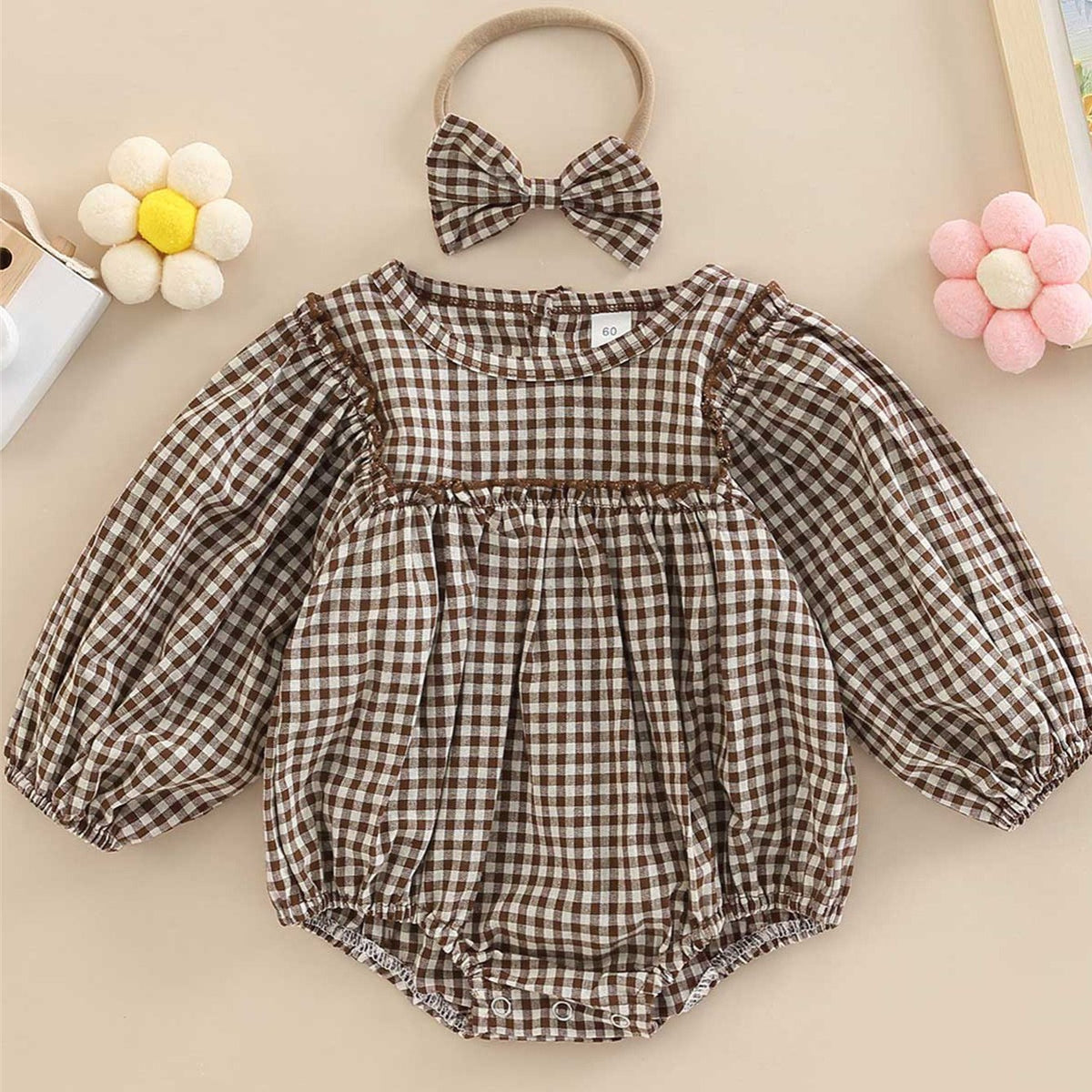 Toddler Girls Onesie with Bowknot Headband