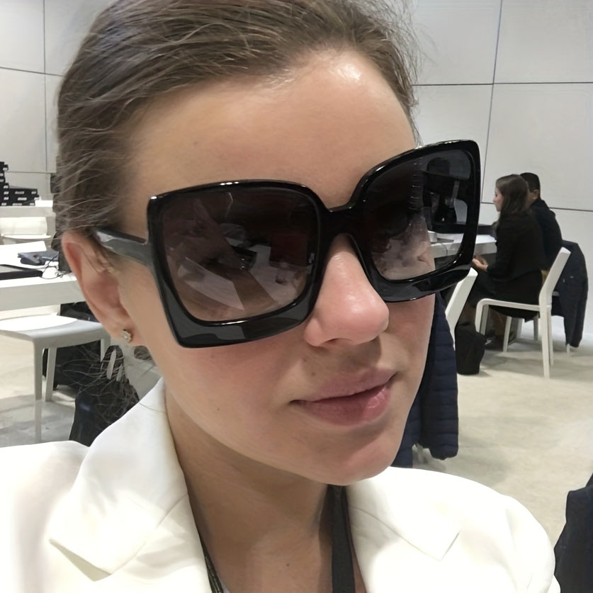 Stylish Square Sunglasses Thick Frame Gradient UV400 Golf Eyewear