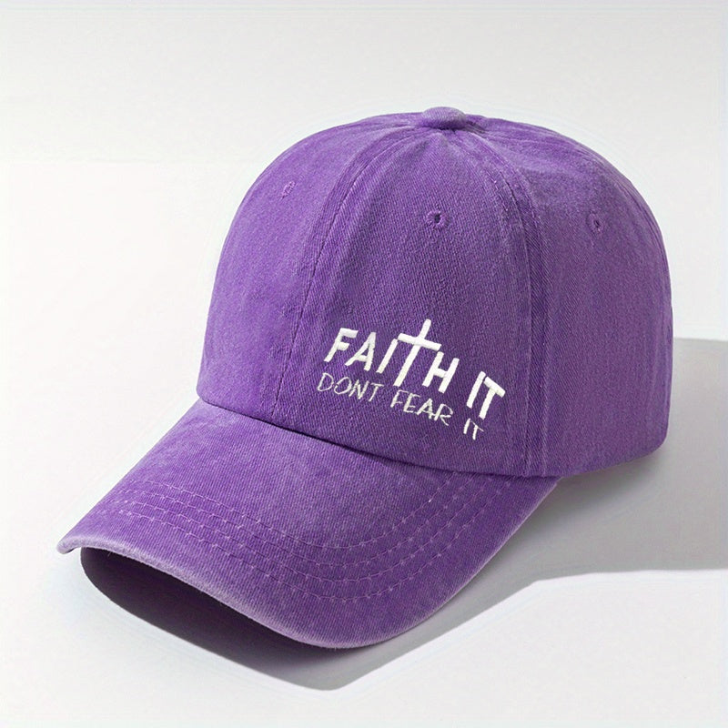 FAITH DON'T FEAR Distressed Baseball Cap Unisex Sun Hat