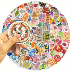 100pcs Mediterranean Cartoon Graffiti Stickers Vinyl Decals for Water Bottles