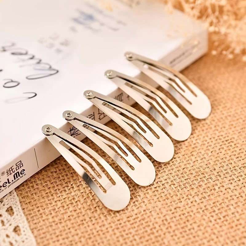 30pcs Metal Snap Hair Clips Non slip Hair Barrettes Hairpins