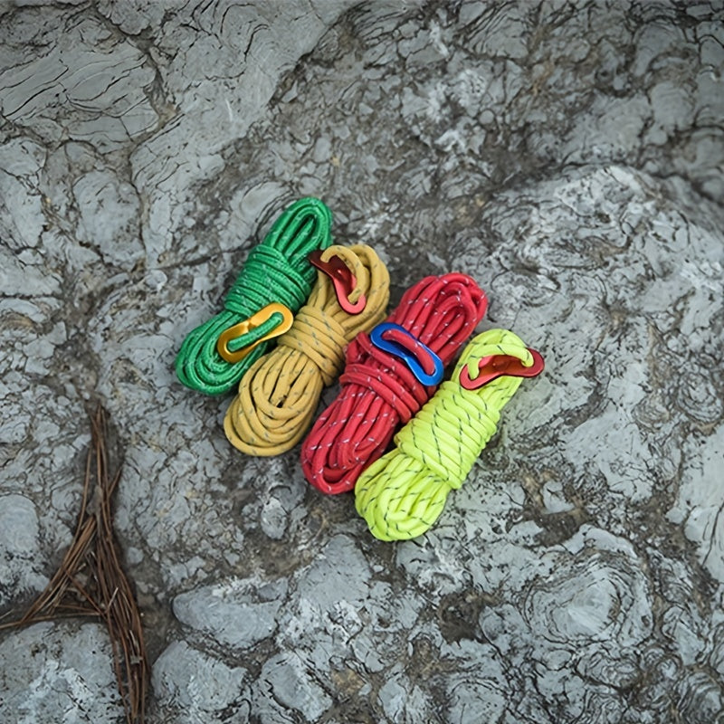 4pcs Reflective Windproof Ropes With Adjustment Buckle for Camping Tent