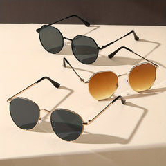 3 Pairs Round Metal Sunglasses UV400 Sun Shades