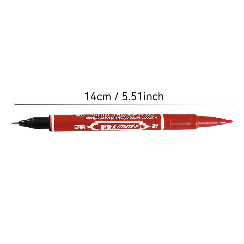 12pcs Double-Headed Marker Pens & Red Sketching Pens