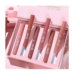 6-Piece Lip Glaze Set, Non-Stick Cup Nude Skin Lip Gloss