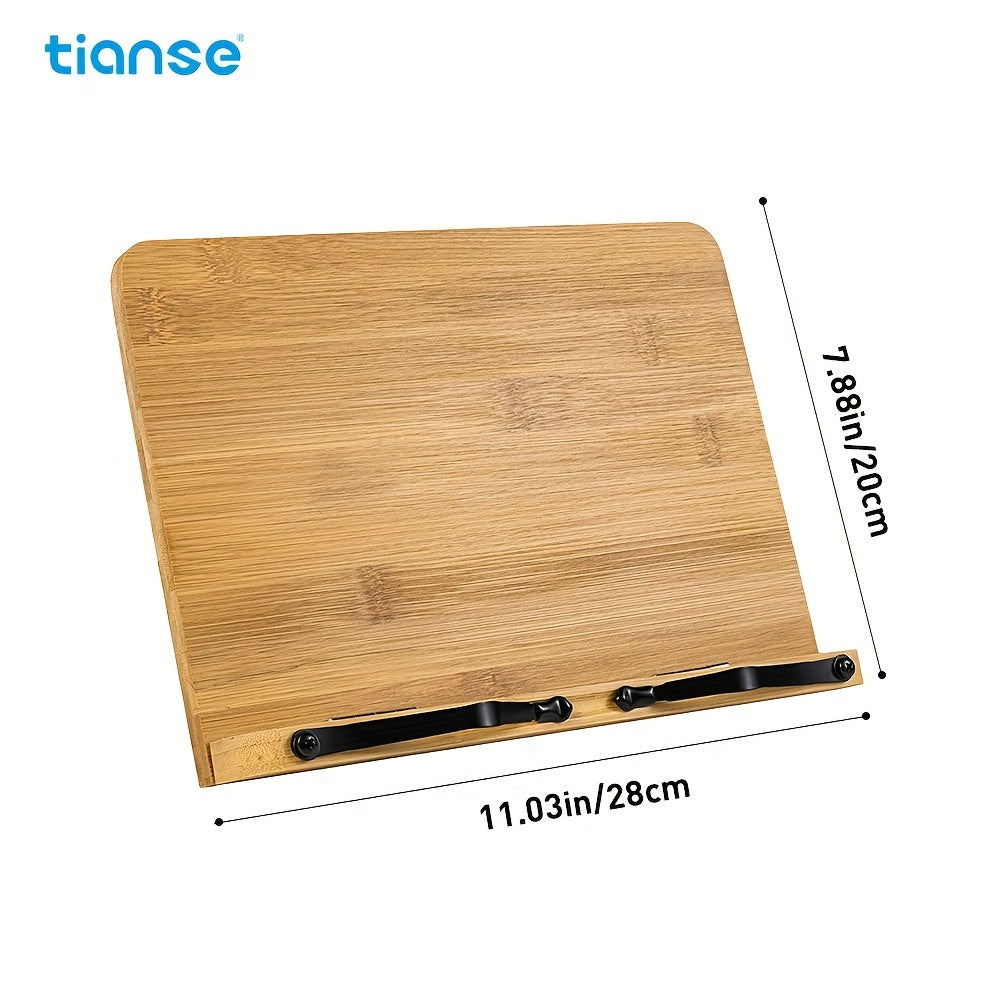 TIANSE Wooden Book Stand 28.02 X 20.02 cm Adjustable Holder