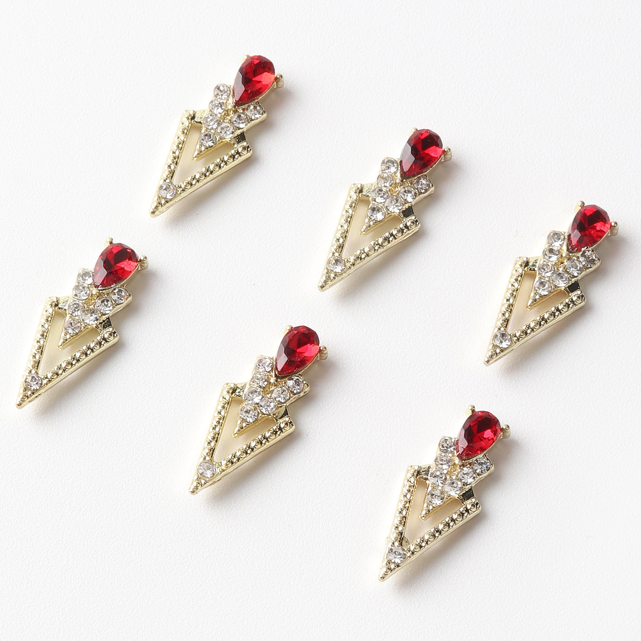 Triangle Nail Charms Rhinestones Alloy Nail Gem Accessories