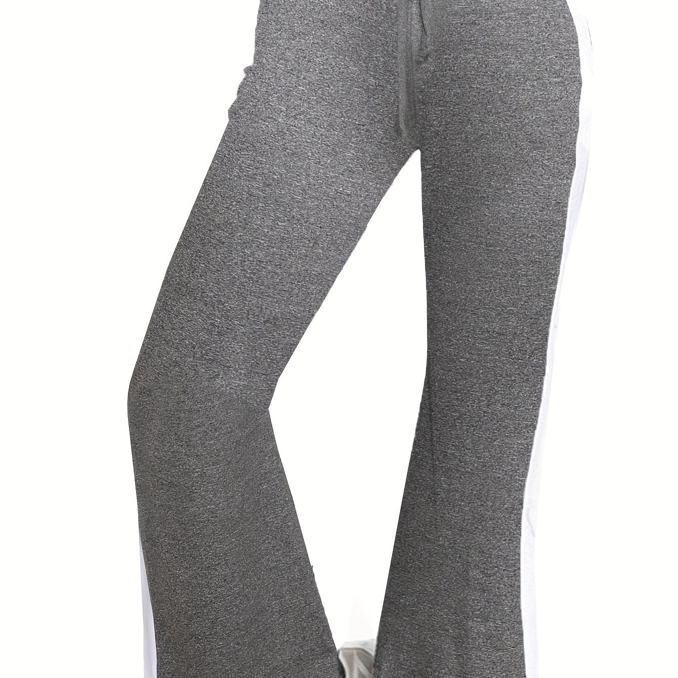 Women's Plus Colorblock High Rise Elastic Drawstring Flared Leg Trousers