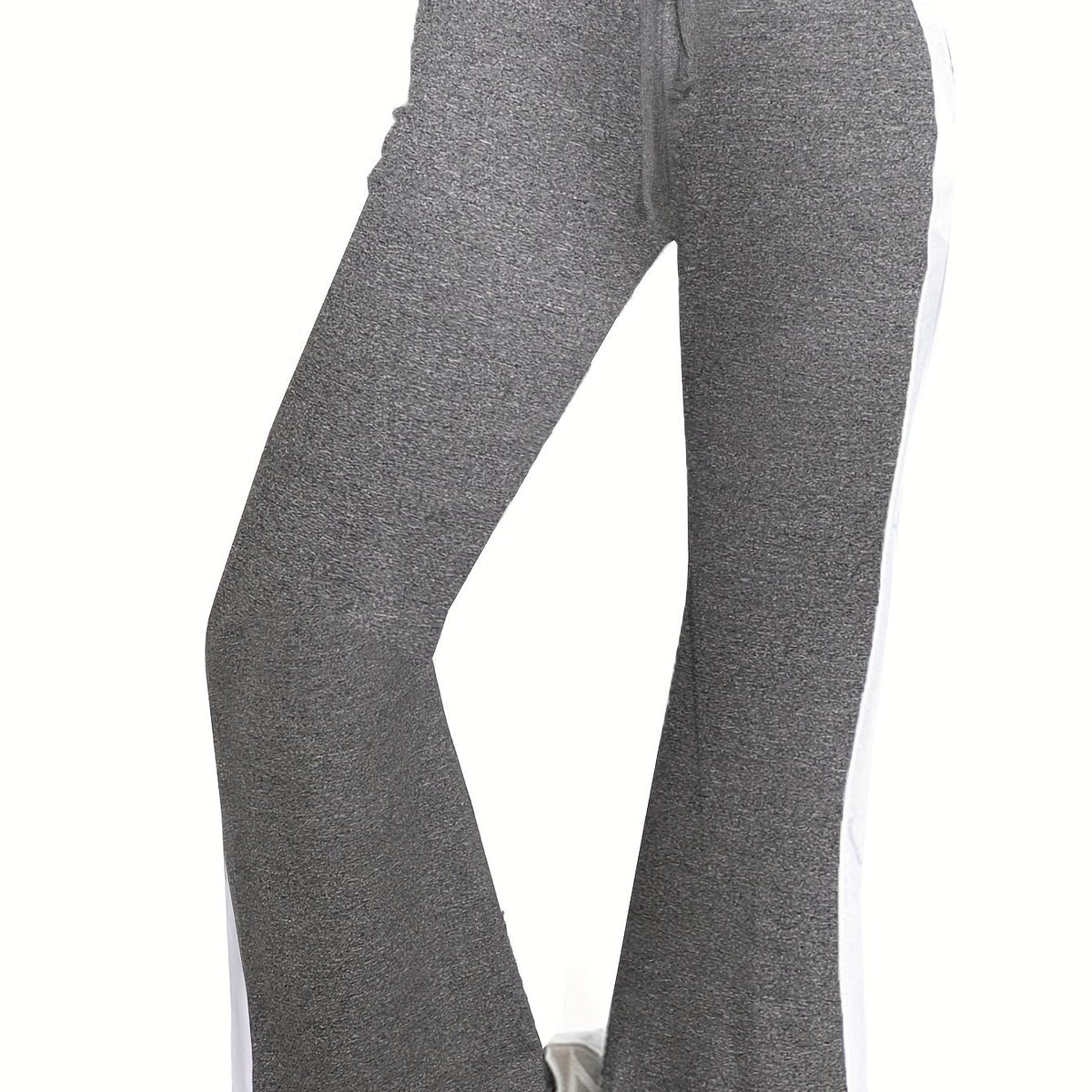 Women's Plus Colorblock High Rise Elastic Drawstring Flared Leg Trousers