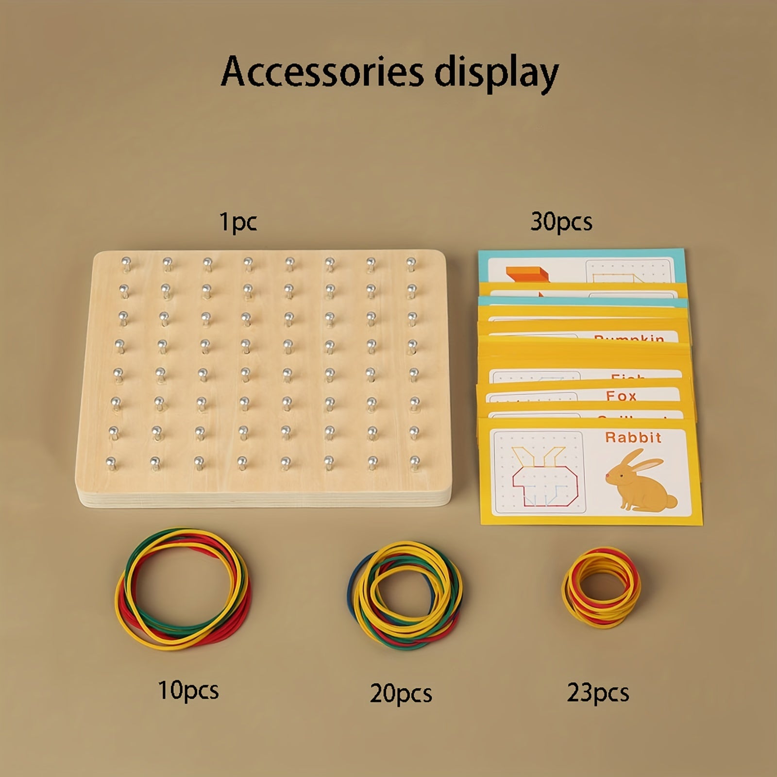 Montessori Shape Pegboard Puzzle Game Wooden Toys