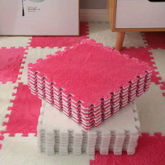 Plush Puzzle Foam Floor Mat Set - 12 Pieces