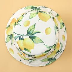 Classic Streetwear Orange Print Windproof Couple Bucket Hat