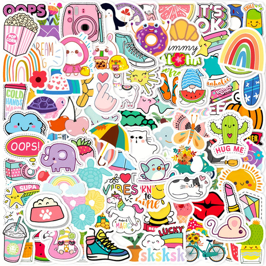 100pcs Waterproof Vinyl Stickers For Water Bottles Laptop Phone Skateboard