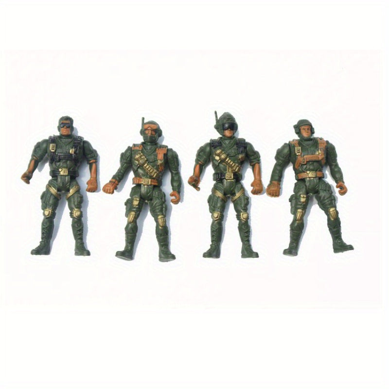 4pcs Tactical Micro Figure Model 5 Joint Tactical Model 8 Micro Landscape