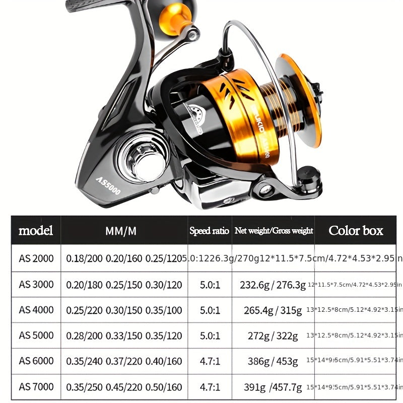 AS 2000 7000 Series Metal Spinning Reel 13 1BB Long Casting Fishing Reel