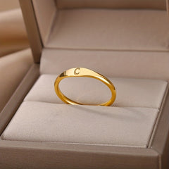 Golden & Platinum Stainless Steel Men's 26 Letters Carved Ring