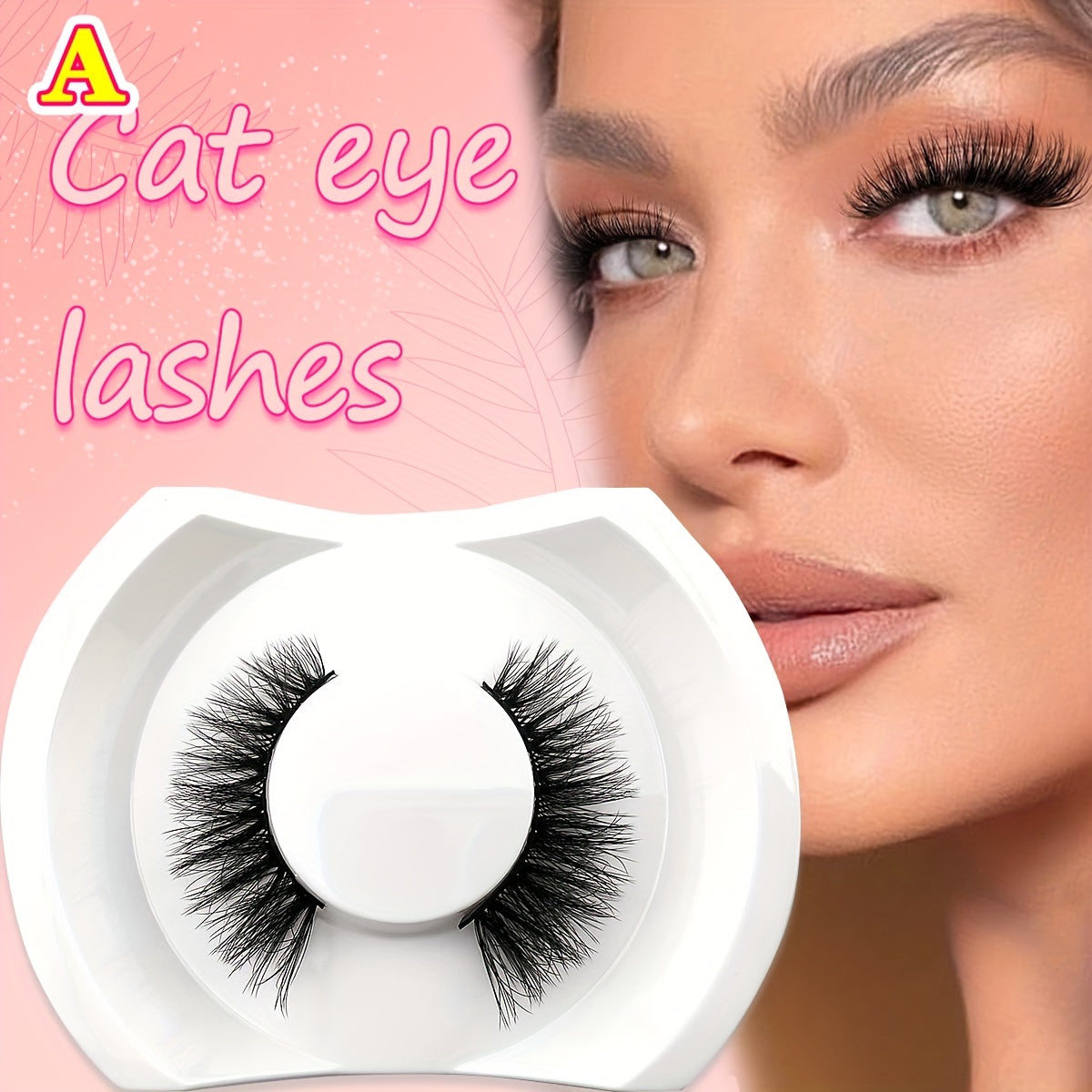 Cat Eye Look Full False Eyelashes 20mm Faux Mink Lashes Fluffy Eye End