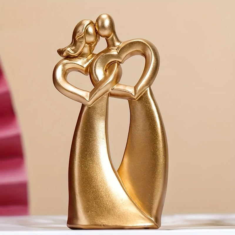 Heart to Heart Couple Figurine Resin Love Decor for Home & Office