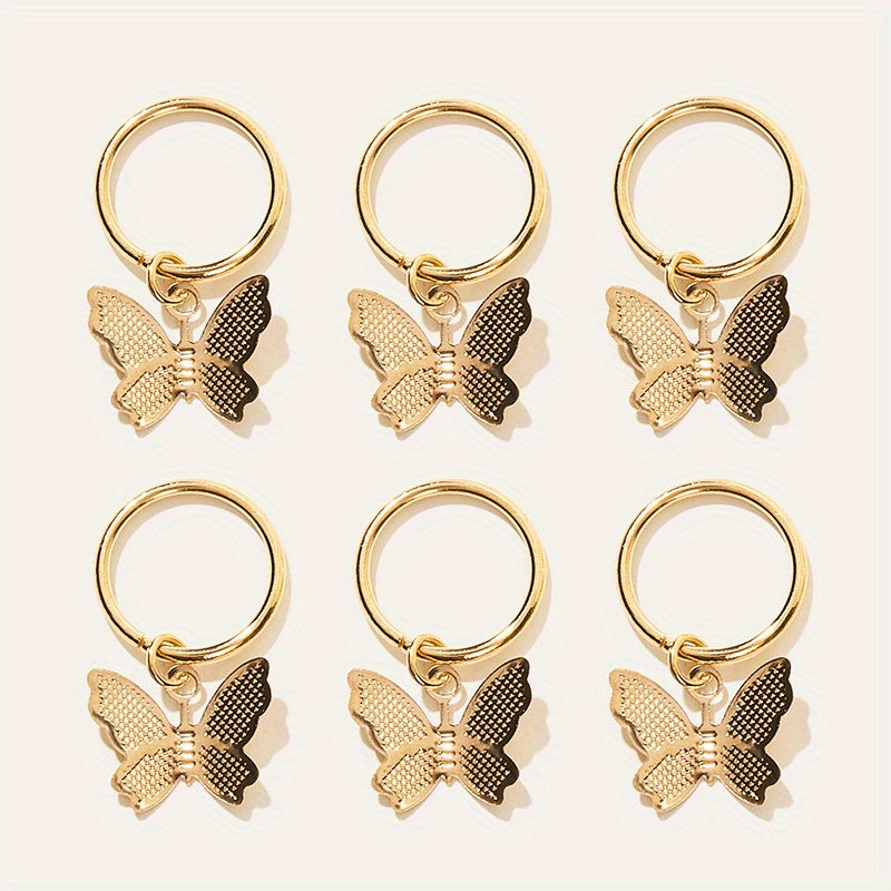 Butterfly Hair Ring for Dreadlock Braids Y2K Hair Accessories