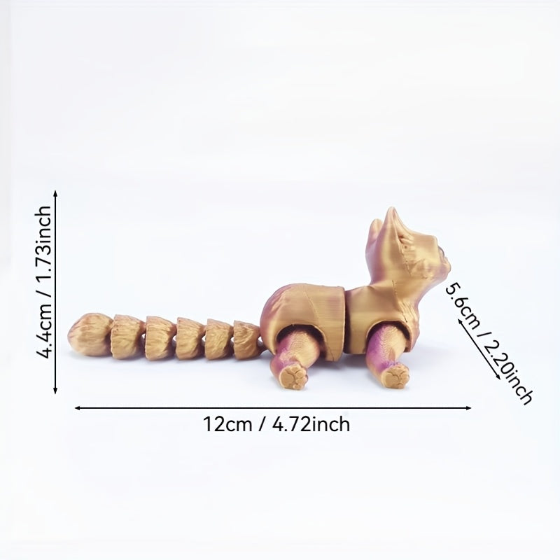 3D Printed Kittens with Articulated Tails Realistic Jointed Cat Figures
