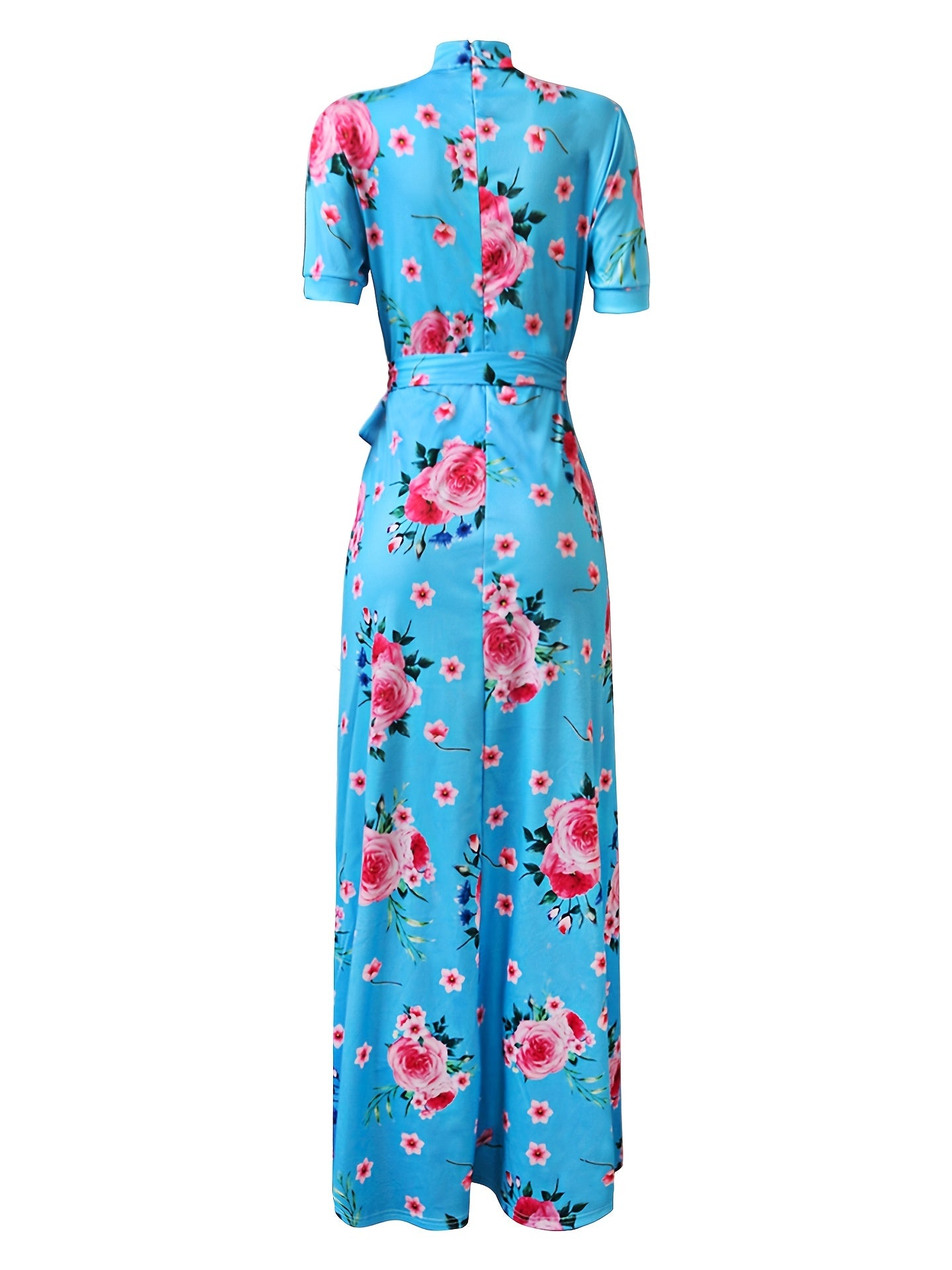 Floral Print Cut Out Maxi Dress Women's Plus Size