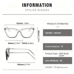 TR90 Cat Eye Light Blocking Glasses for Men Women