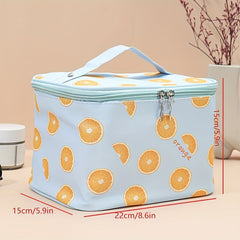 Fruit Pattern Makeup Zipper Bag Lightweight Cosmetic Satchel