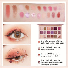 Desert Rose Eyeshadow Palette - Brown Pink Purple Tone Matte Pearly Finish