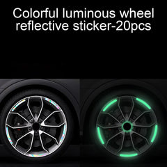 20 Pcs Reflective Strips Rim Tape for Car Motorcycle Wheels