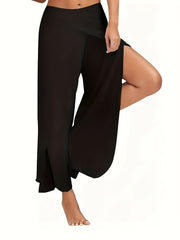 Women's Plus Solid Wide Leg Pants