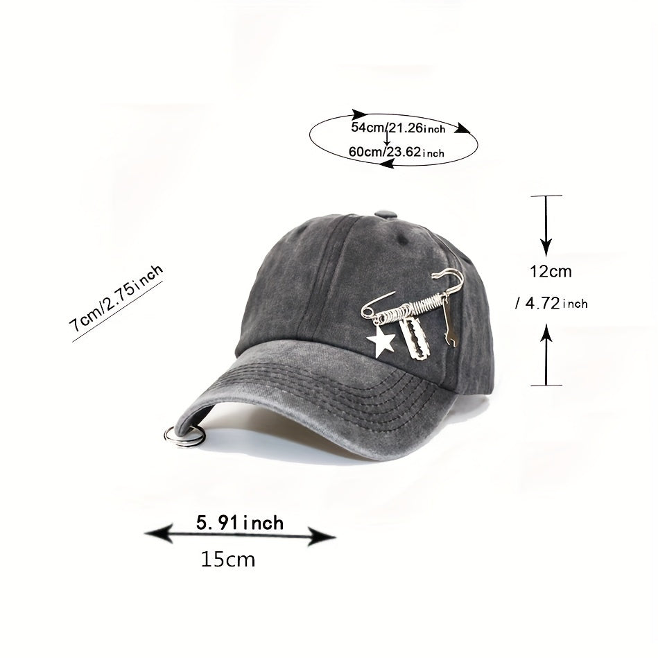 Distressed Cotton Baseball Cap Sun Hat Adjustable